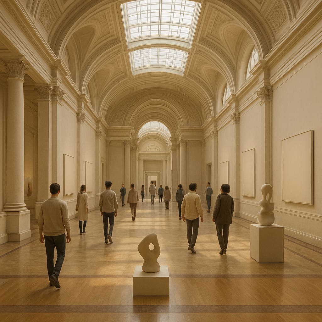 Bright museum gallery